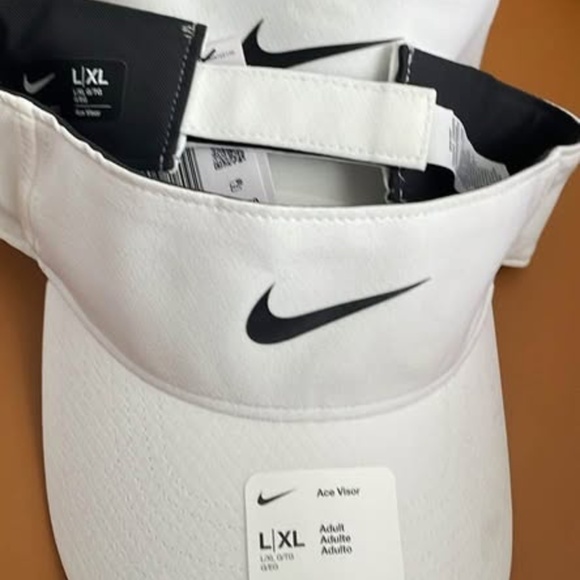 BRAND NEW unisex men women nike Nike white ace adjustable visor hat  L/XL golf - Picture 9 of 9